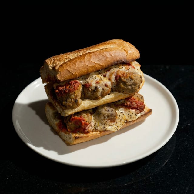 Meatball Parmesan Grinder.